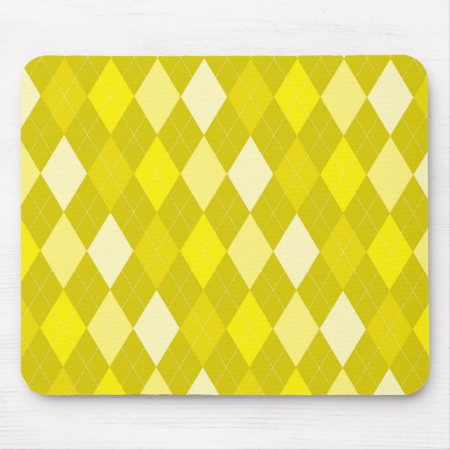 Yellow argyle pattern mouse pad (Front)