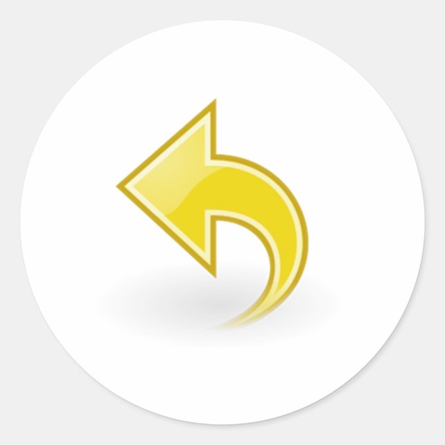 Yellow Arrow Classic Round Sticker (Front)