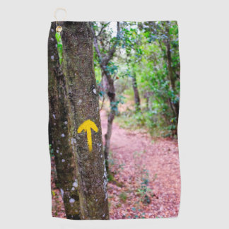 Yellow arrow golf towel
