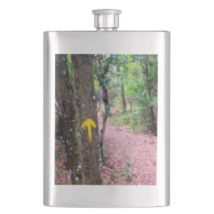 Yellow arrow hip flask