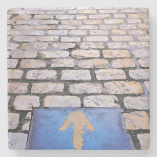 Yellow arrow stone coaster