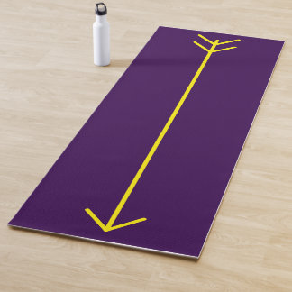 Yellow Arrow Yoga Mat - yellow & purple