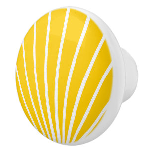Yellow Art Deco Design Ceramic Knob