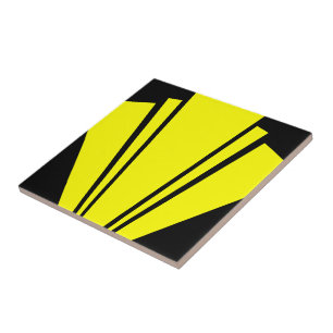 Yellow Art Deco Design Ceramic Tile