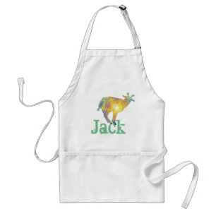 Yellow Art Goat on Things, Design Add Your Name Standard Apron