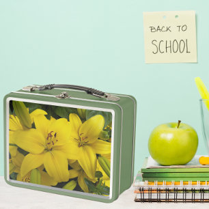 Yellow Asiatic Lilies Floral Metal Lunch Box