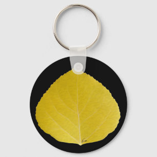 Yellow Aspen Leaf #5 Key Ring