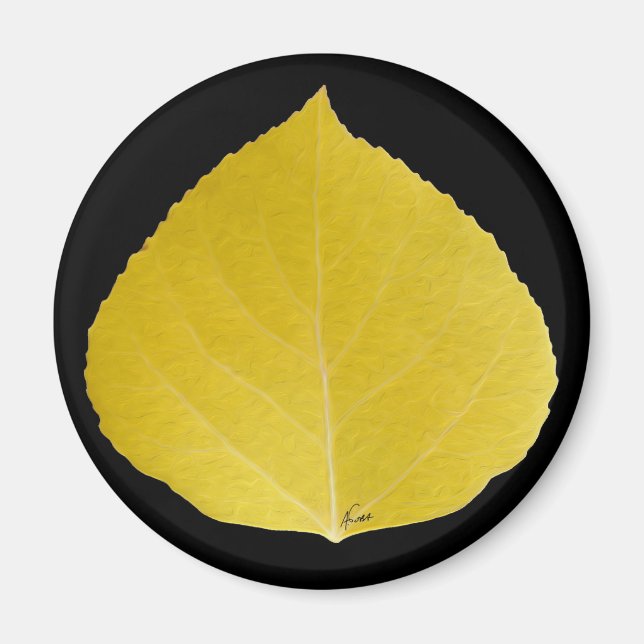 Yellow Aspen Leaf #5 Magnet (Front)
