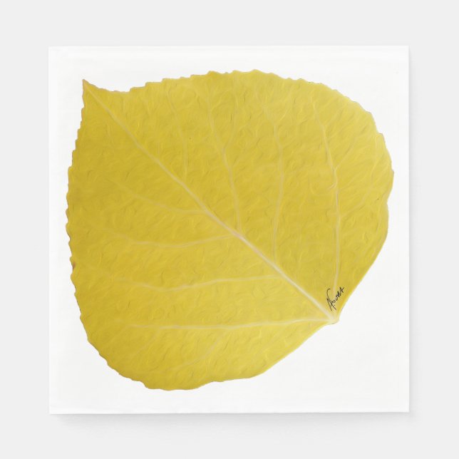 Yellow Aspen Leaf #5 Napkin (Front)