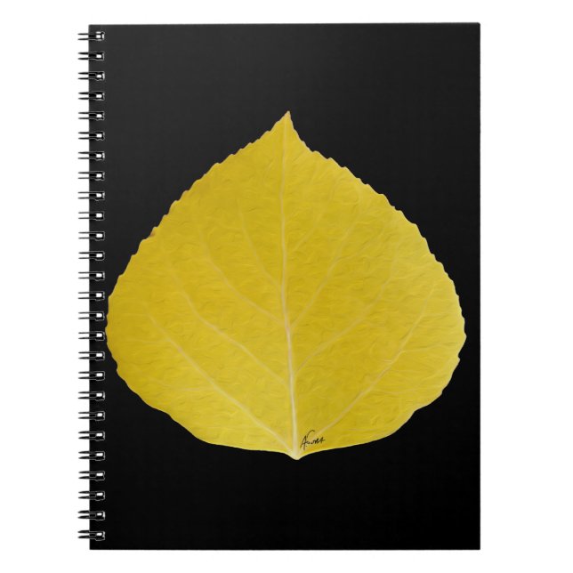 Yellow Aspen Leaf #5 Notebook (Front)