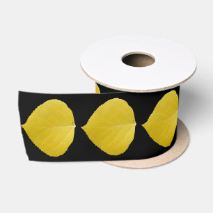 Yellow Aspen Leaf #5 Satin Ribbon