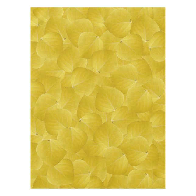 Yellow Aspen Leaf #5 Tablecloth (Front)