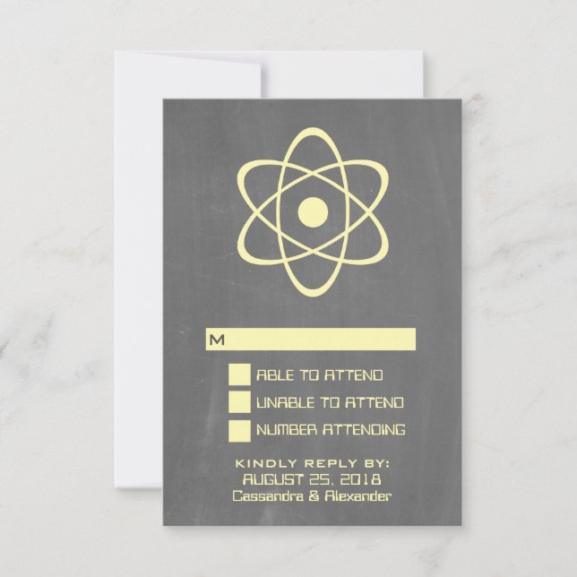 Yellow Atomic Chalkboard Response Card (Front)