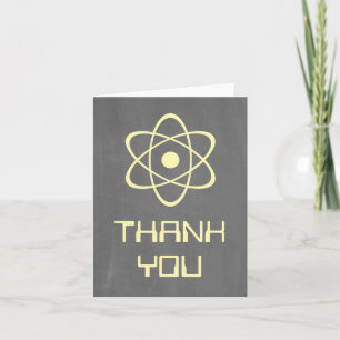 Yellow Atomic Chalkboard Thank You Card