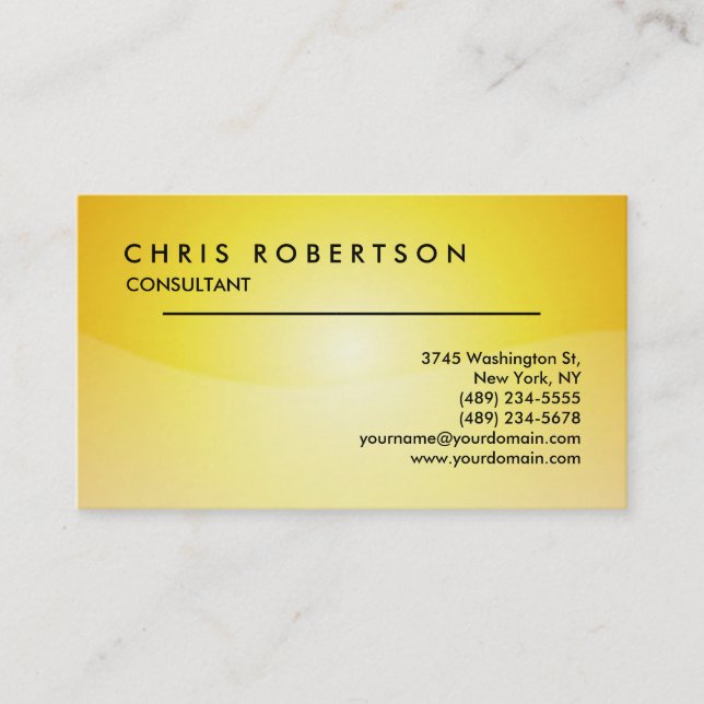 Yellow Attractive Professional Business Card (Front)