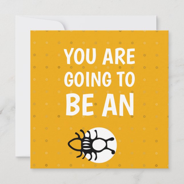 Yellow Aunt Announcement Card (Front)