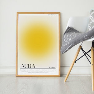 Yellow Aura Poster. Aura Wall Art