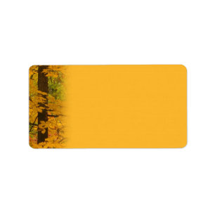 Yellow Autumn Forest Wedding Label