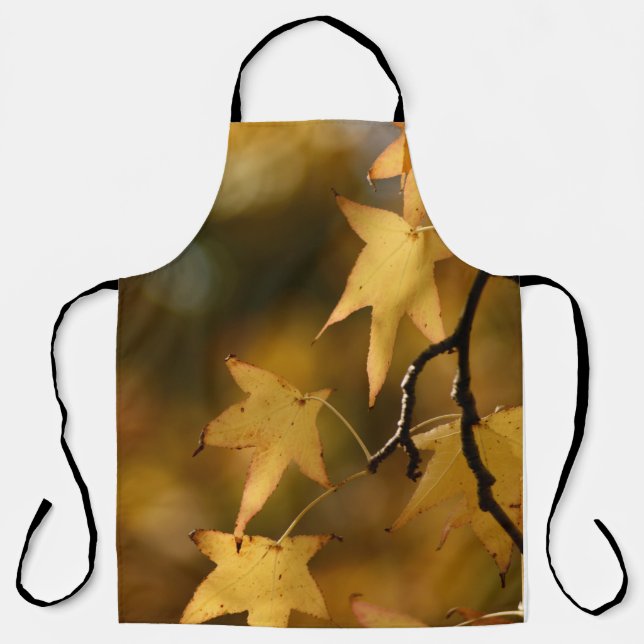 Yellow Autumn Leaves Apron (Front)