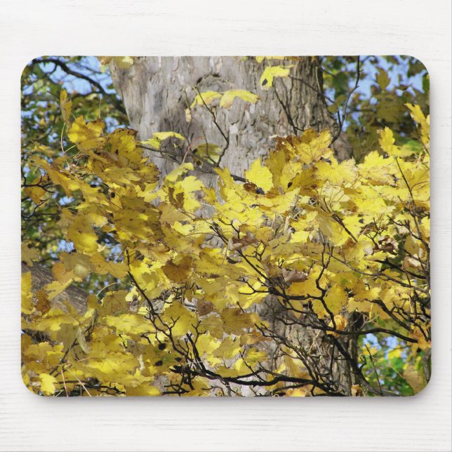 YELLOW AUTUMN LEAVES MOUSE PAD (Front)