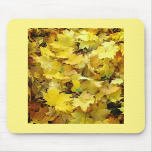 Yellow Autumn Leaves Mouse Pad