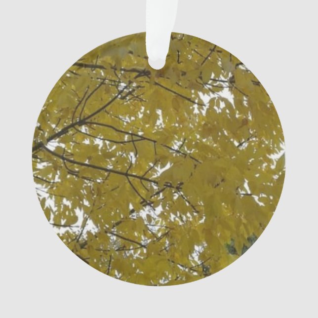Yellow Autumn Leaves Ornament (Front)