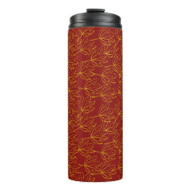 yellow autumn leaves pattern on brown