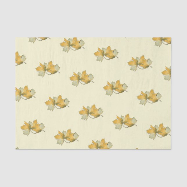 Yellow Autumn Leaves Tissue Paper (Front)