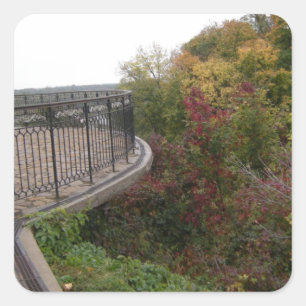 Yellow autumn square sticker