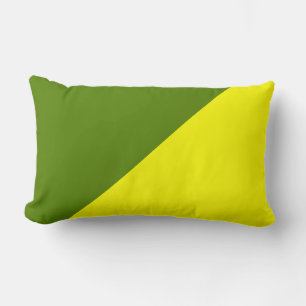 Yellow & Avocado Solid Colour Background Lumbar Cushion