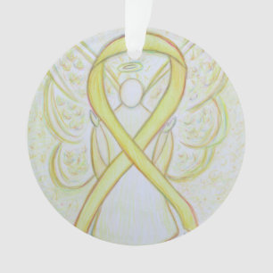 Yellow Awareness Ribbon Angel Customised Ornaments
