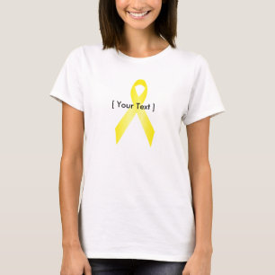 Yellow Awareness Ribbon Ladies Hanes T-Shirt