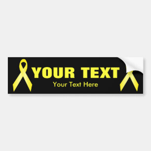 Yellow Awareness Ribbon Template Bumper Sticker