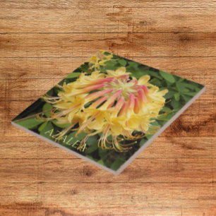 Yellow Azalea Blooms Floral Ceramic Tile