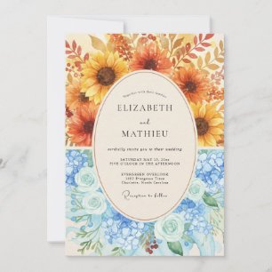 Yellow Azure Radiant Floral Wedding Invitation