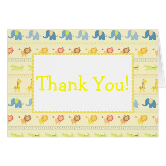 Yellow Baby Animals Thank You Cards