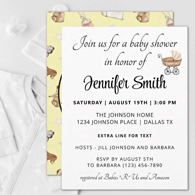 Yellow Baby Boy or Girl Modern Baby Shower Invitation (Creator Uploaded)
