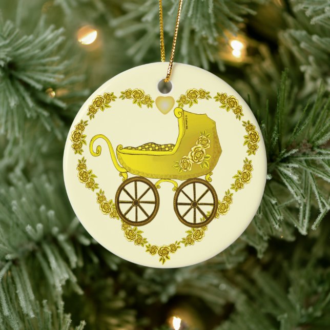 Yellow Baby Buggy ornament  (Tree)