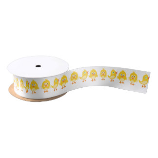 Yellow Baby Chick Ribbon Satin Ribbon