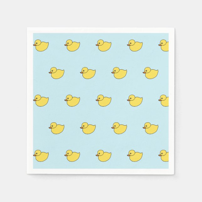 Yellow Baby Ducks Duckies Shower Party Napkins (Front)