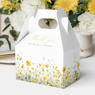 Yellow Baby In Bloom Wildflower Baby Shower Gable Favour Box