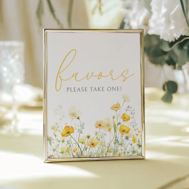 Yellow Baby In Bloom Wildflower Shower Favour Sign (Creator Uploaded)
