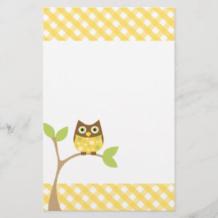 Yellow Baby Owl Stationery