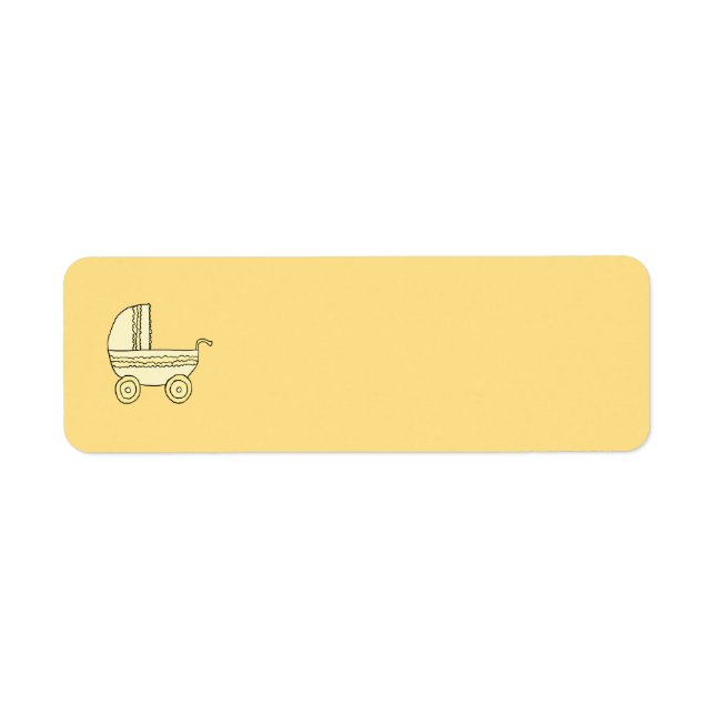 Yellow Baby Pram. Return Address Label (Front)