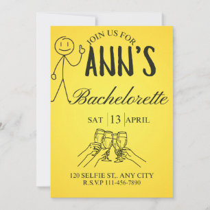 Yellow Bachelorrete Invitation