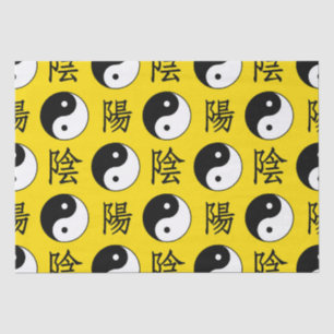 Yellow Background Chinese Yinyang Pattern Tissue Paper