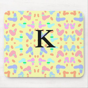 Yellow background colourful bunnies pattern add le mouse pad