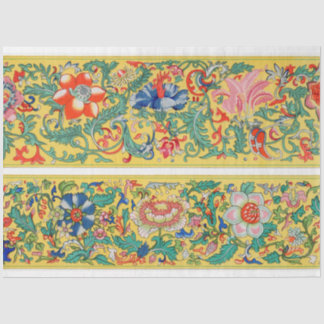 Yellow background floral paper