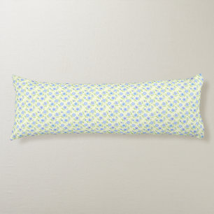 Yellow Background Happy Flowers Body Cushion
