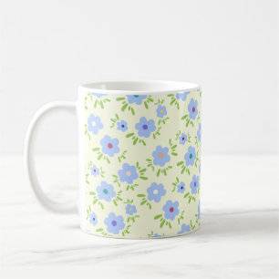 Yellow Background Happy Flowers Coffee Mug